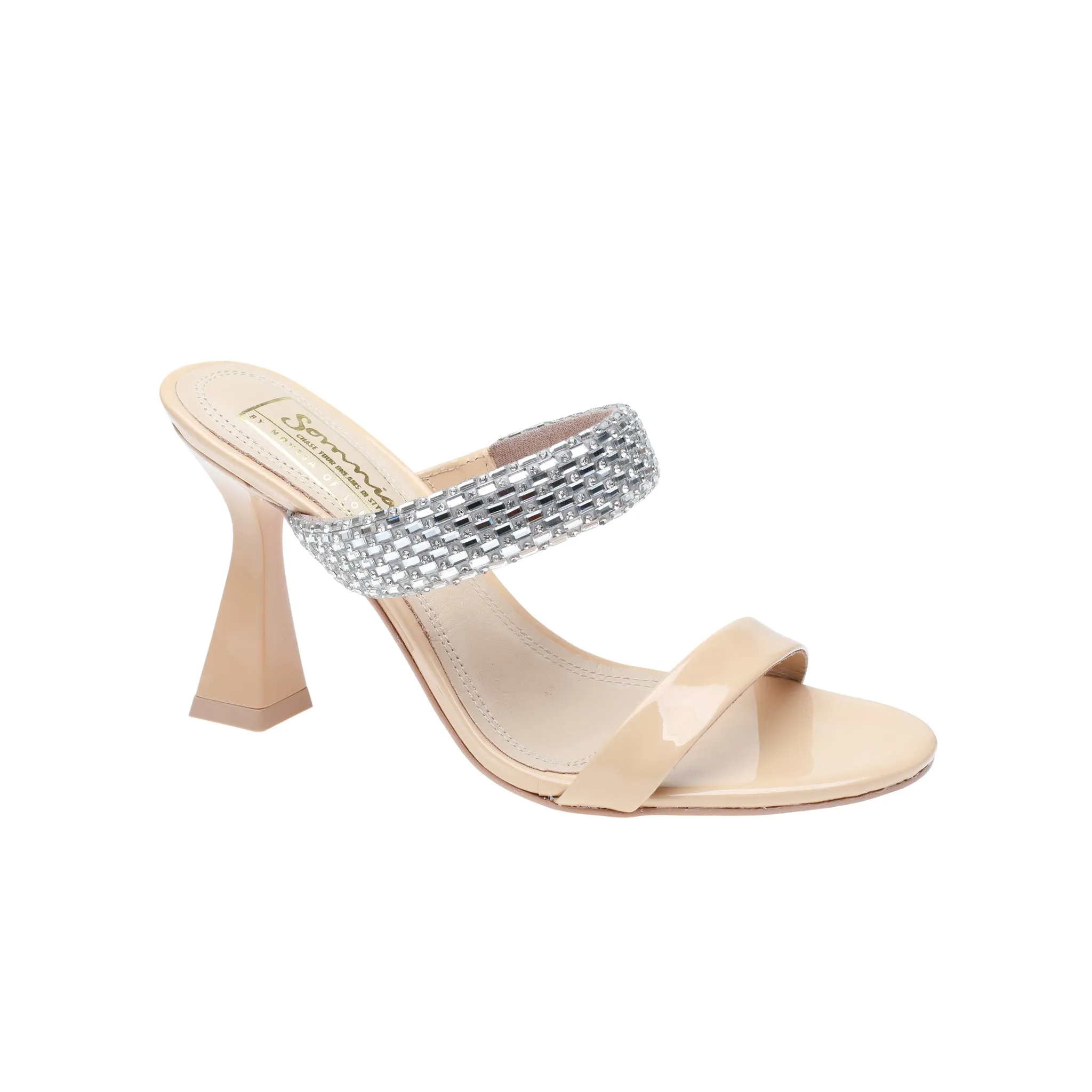 Fawn Mule with Jewelled Strap