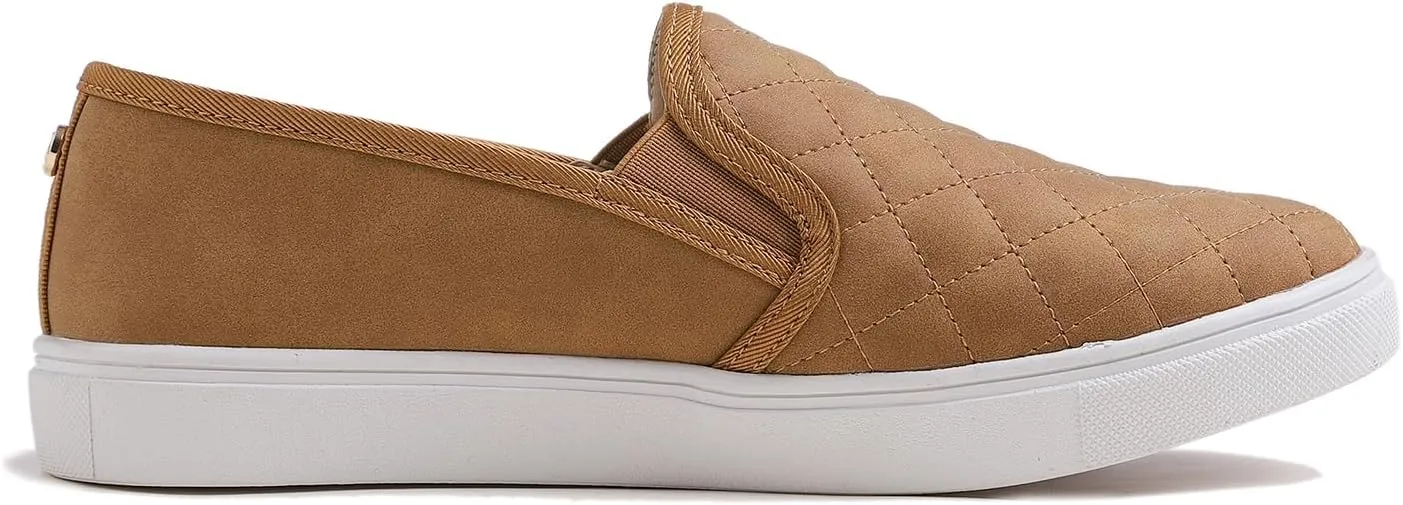 FEVERSOLE Women's Casual Slip On Sneaker Comfort Quilted Loafer Flats