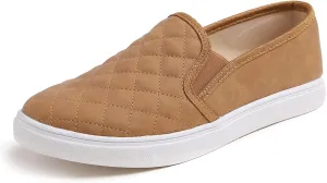 FEVERSOLE Women's Casual Slip On Sneaker Comfort Quilted Loafer Flats