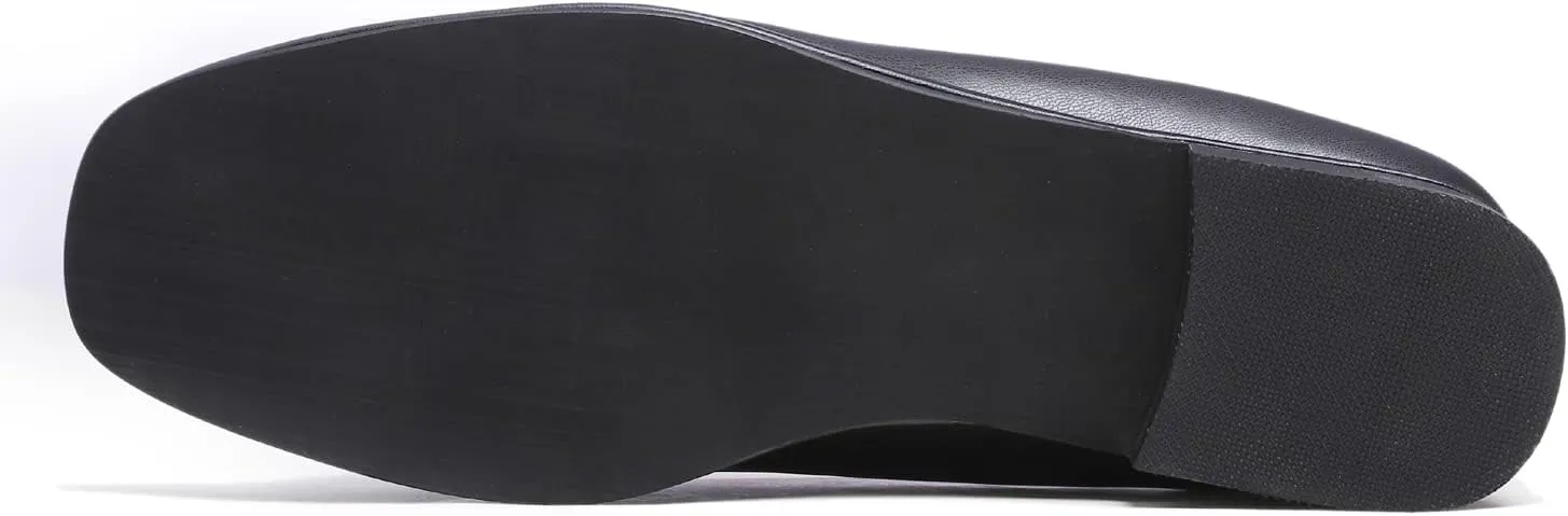 FEVERSOLE Women's Fashion Dress Comfort Low Heel Office Penny Loafer Flats