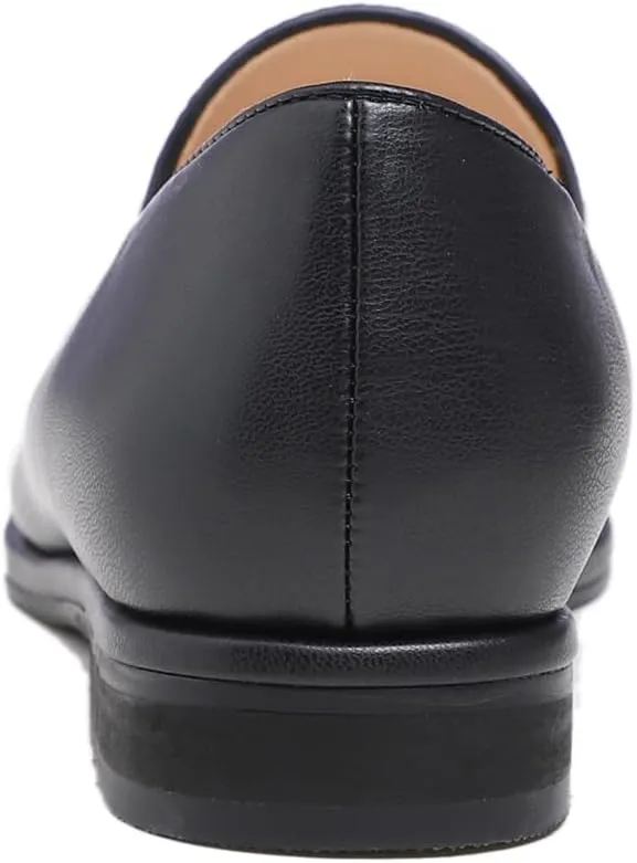 FEVERSOLE Women's Fashion Dress Comfort Low Heel Office Penny Loafer Flats