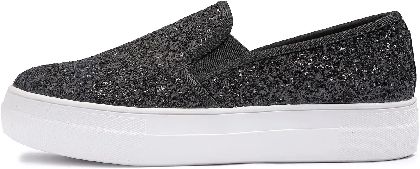 FEVERSOLE Women's Fashion Slip On Sneaker Casual Platform Loafers
