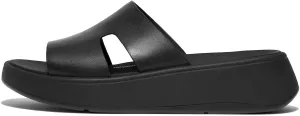 FitFlop Women's F-Mode Raw-Edge Leather Flatform H-bar Slides Wedge Sandal