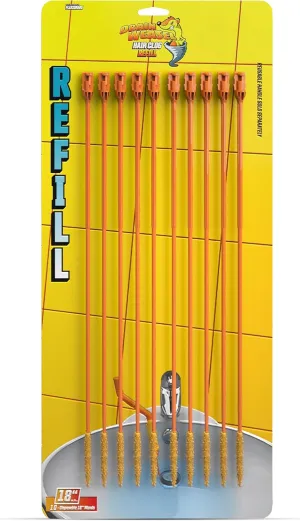 FlexiSnake Drain Weasel Refill - Sink Snake Hair Clog Remover Tool, Sink, Pipe, Bathroom, Bathtub Drain Cleaner, 18-inch Long Flexible Disposable Wands, Made in The USA, 10 Pack