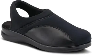 Flexus Spring Step Flexia Leather Clogs for Women - European Slingback Round Toe Slip-On Shoes - Ladies Casual Platform Clog for Work - Black EU 38 / US 7.5-8