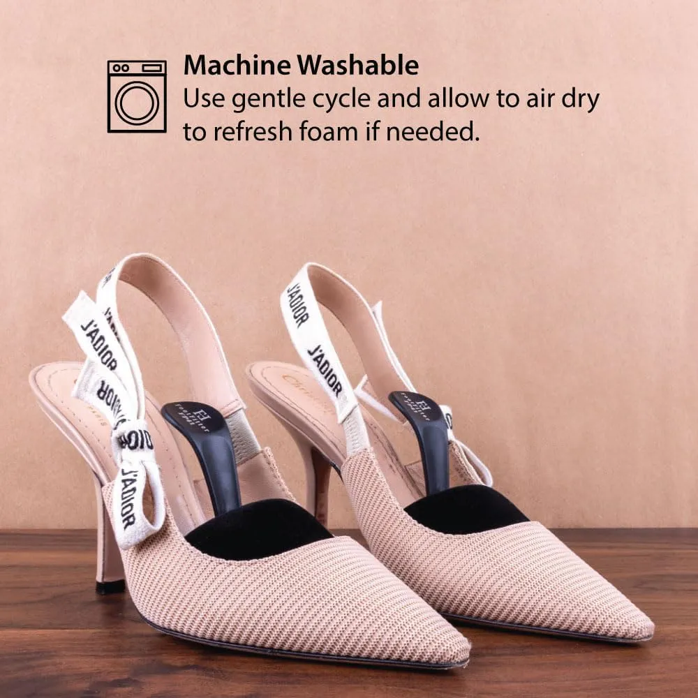 FootFitter Foam Shoe Tree with Handle for Women's High Heels - Pointed Toe Travel High Heel Shoe Trees (One or Three Pairs)