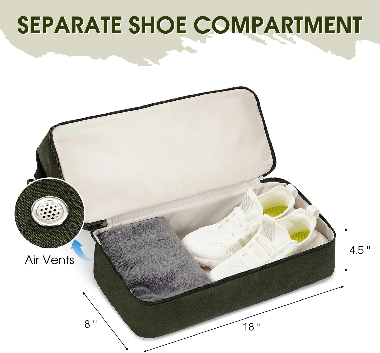 For Spirit Airlines 18x14x8 Personal Item Bag Underseat Carry On Bag with Wet Pocket & Shoe Compartment & USB Charging Port