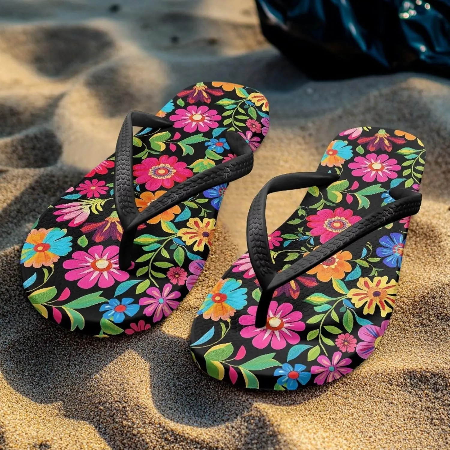 Forchrinse Custom Flip Flops Slippers for Women Quick Dry Shower Slides Non Slip Summer Flats Sandals for Beach Thong Sandals