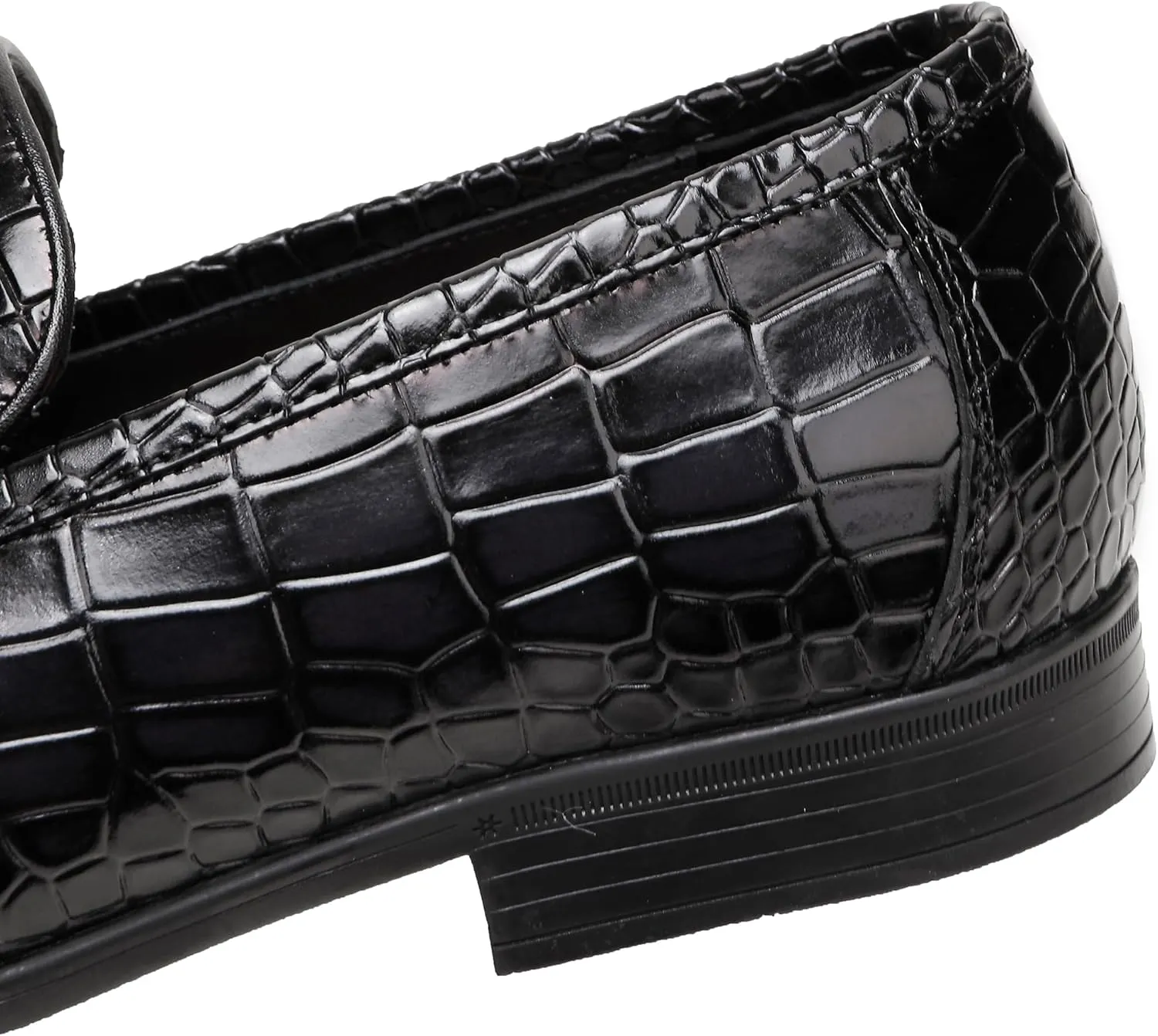 Formal Dress Shoes for Mens, Premium Crocodile Printed Mens Leather Slip on Dress Shoes, Party Wedding Shoes Bit Loafer