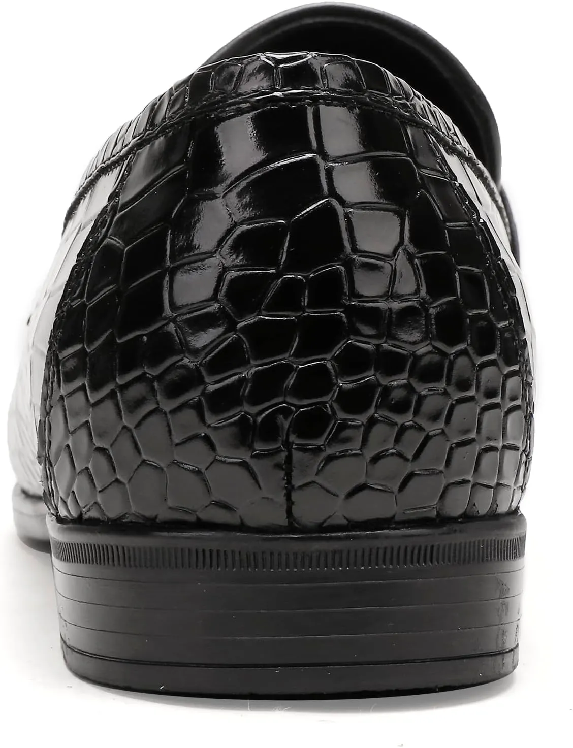 Formal Dress Shoes for Mens, Premium Crocodile Printed Mens Leather Slip on Dress Shoes, Party Wedding Shoes Bit Loafer