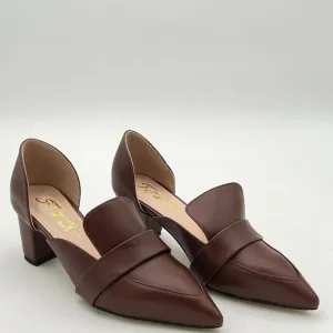FOWT D'Orsay High Heels Pumps for Women Side Cut Out Loafers Lightweight Pointed