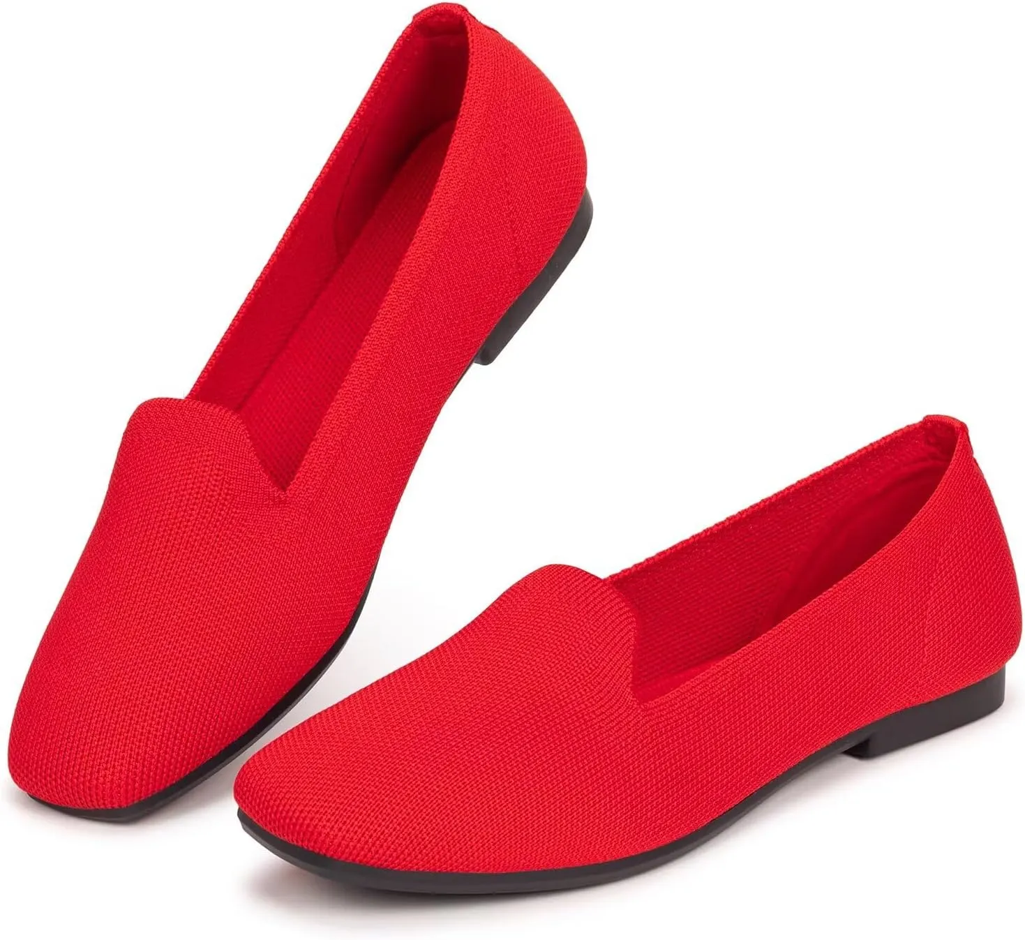Frank Mully Women's Loafer Flats Square Toe Comfortable Office Work Shoes, Cute Penny Loafer Slip On Walking Driving Shoes