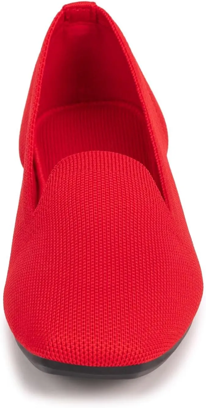 Frank Mully Women's Loafer Flats Square Toe Comfortable Office Work Shoes, Cute Penny Loafer Slip On Walking Driving Shoes