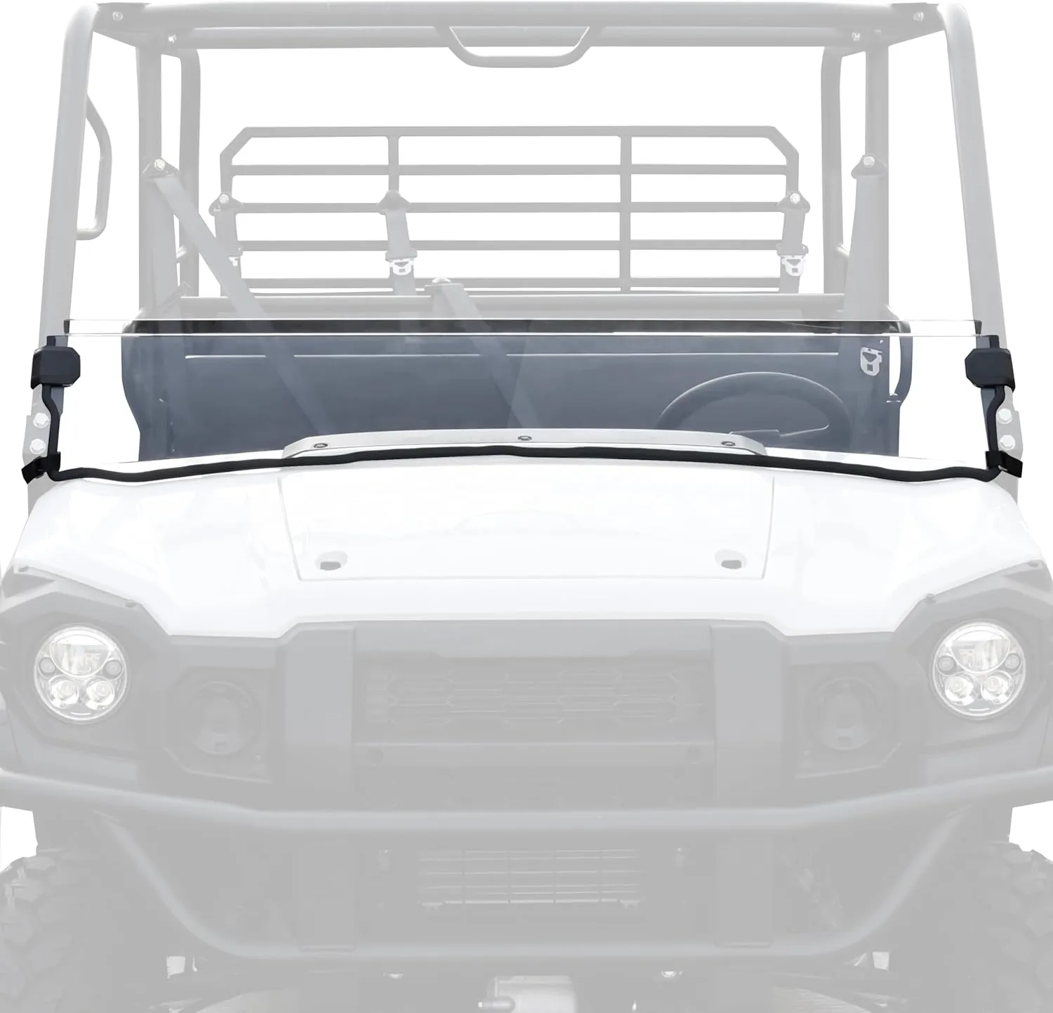 Front Half Windshield for Kawasaki Mule Pro, Lightly Durable PC Dustproof Scratch Resistant Clear Half Windscreen for Kawasaki Mule Pro FXT DXT DX FX 2015-2023 Accessories
