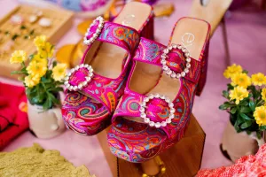 Fuchsia Multi-Color Sandal Heels