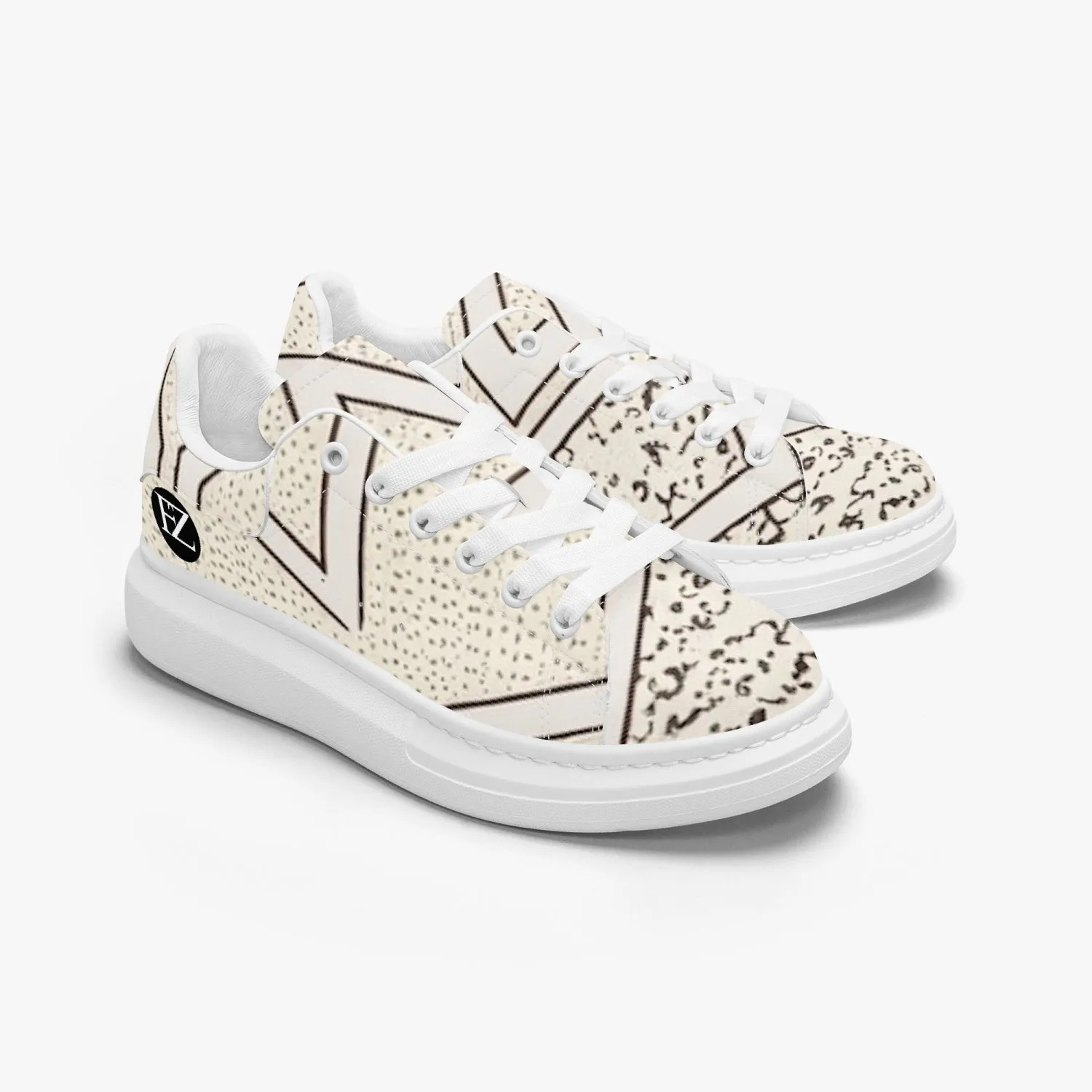 FZ Unisex African Print Leather Oversized Sneakers