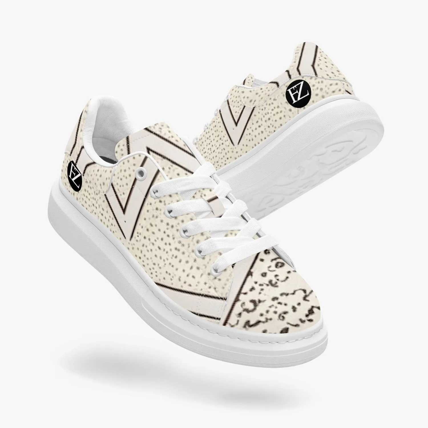 FZ Unisex African Print Leather Oversized Sneakers