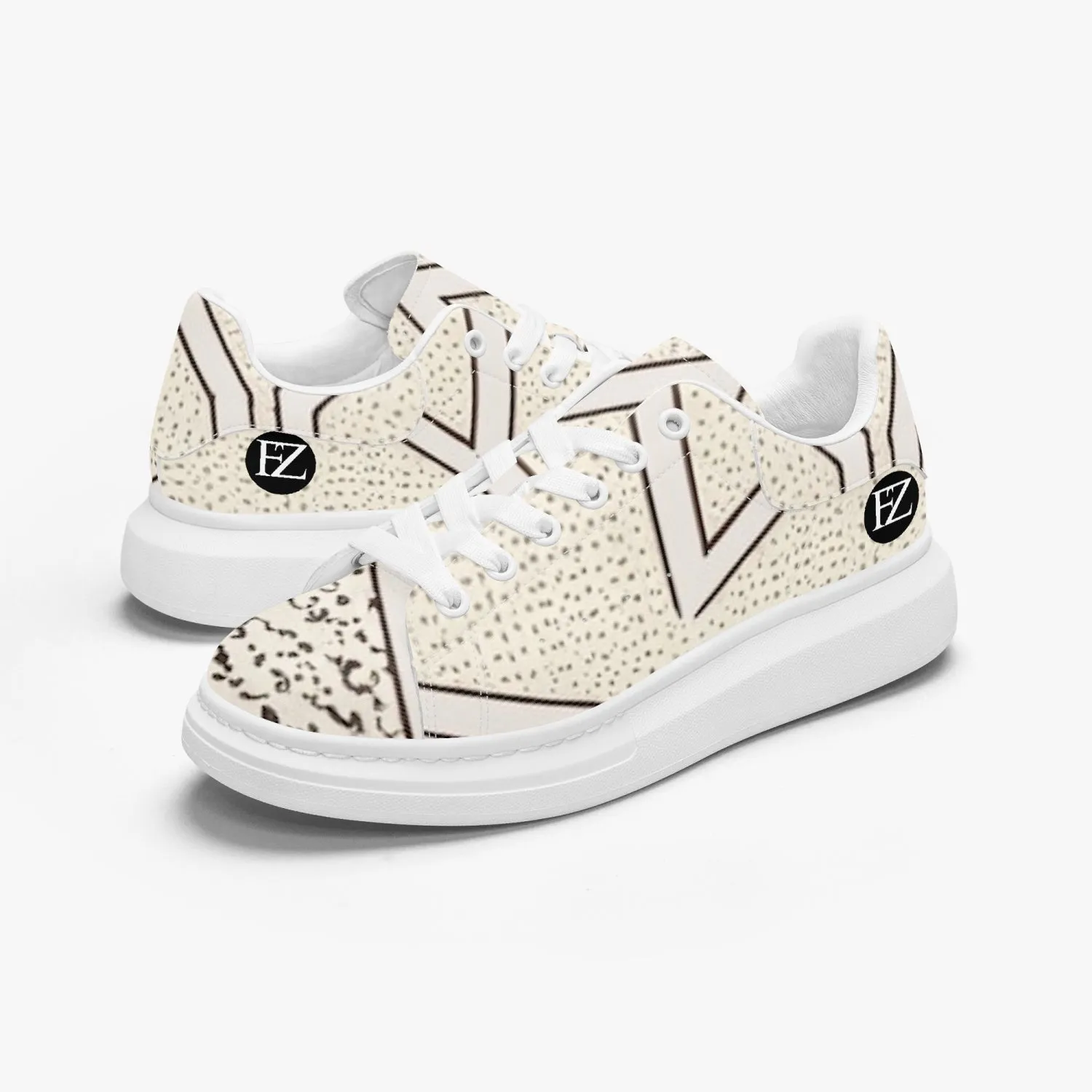FZ Unisex African Print Leather Oversized Sneakers