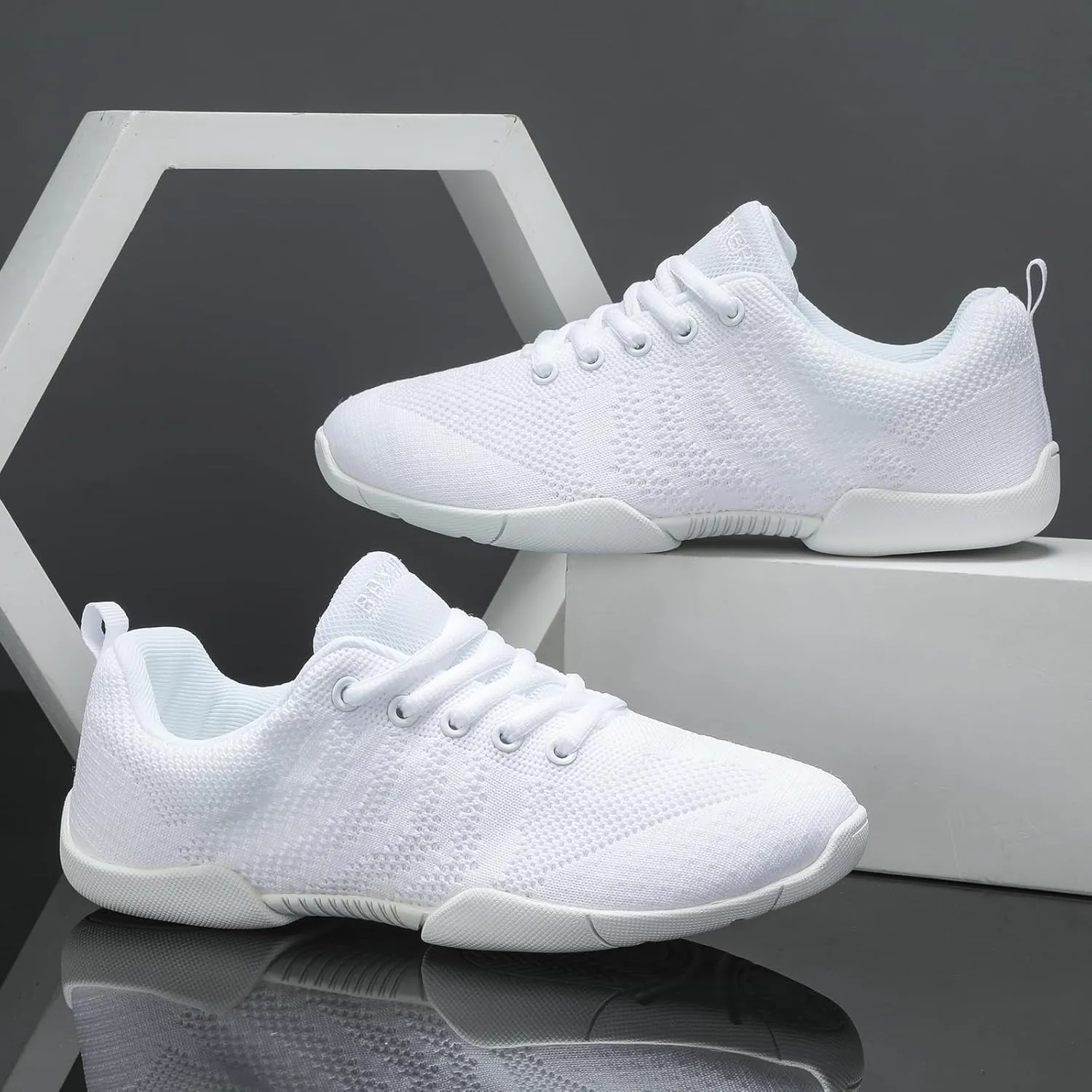 Girls White Cheerleading Shoes Lightweight Competition Sneakers Women Indoor Cheer Dance Shoe