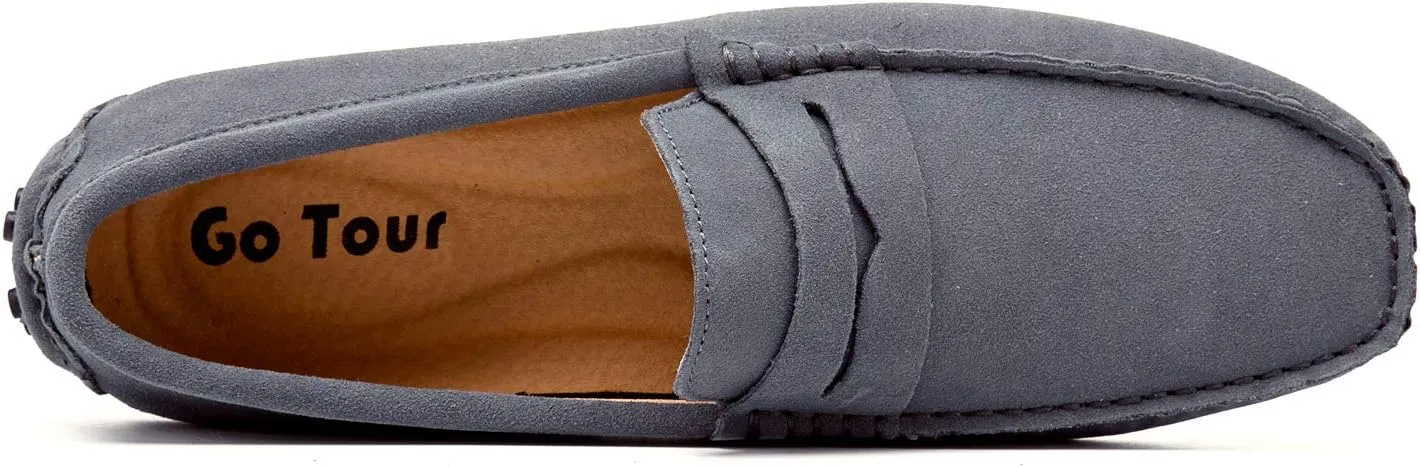 Go Tour Men's Penny Loafers Moccasin Driving Shoes Slip On Flats Boat Shoes