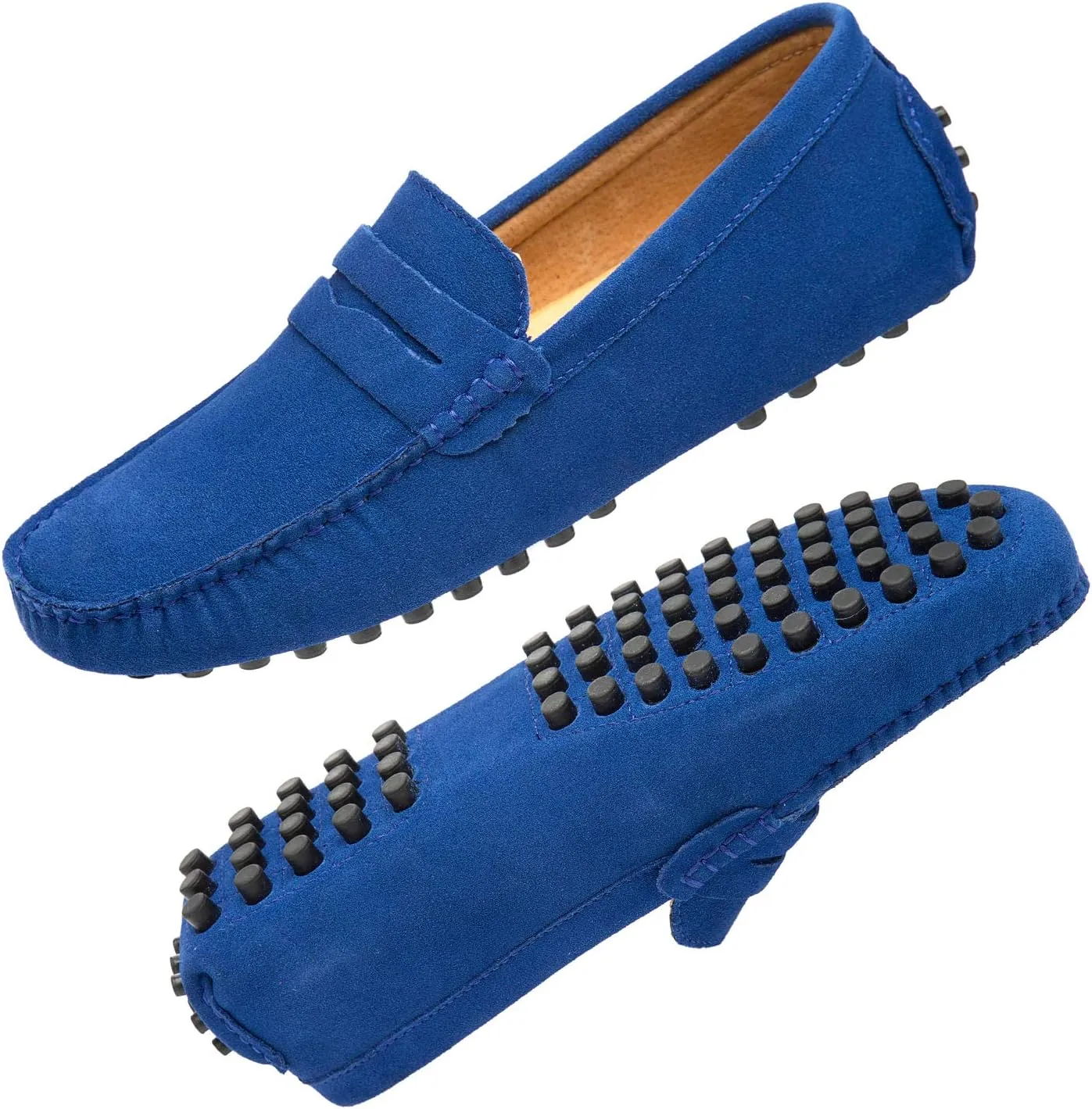 Go Tour Men's Penny Loafers Moccasin Driving Shoes Slip On Flats Boat Shoes