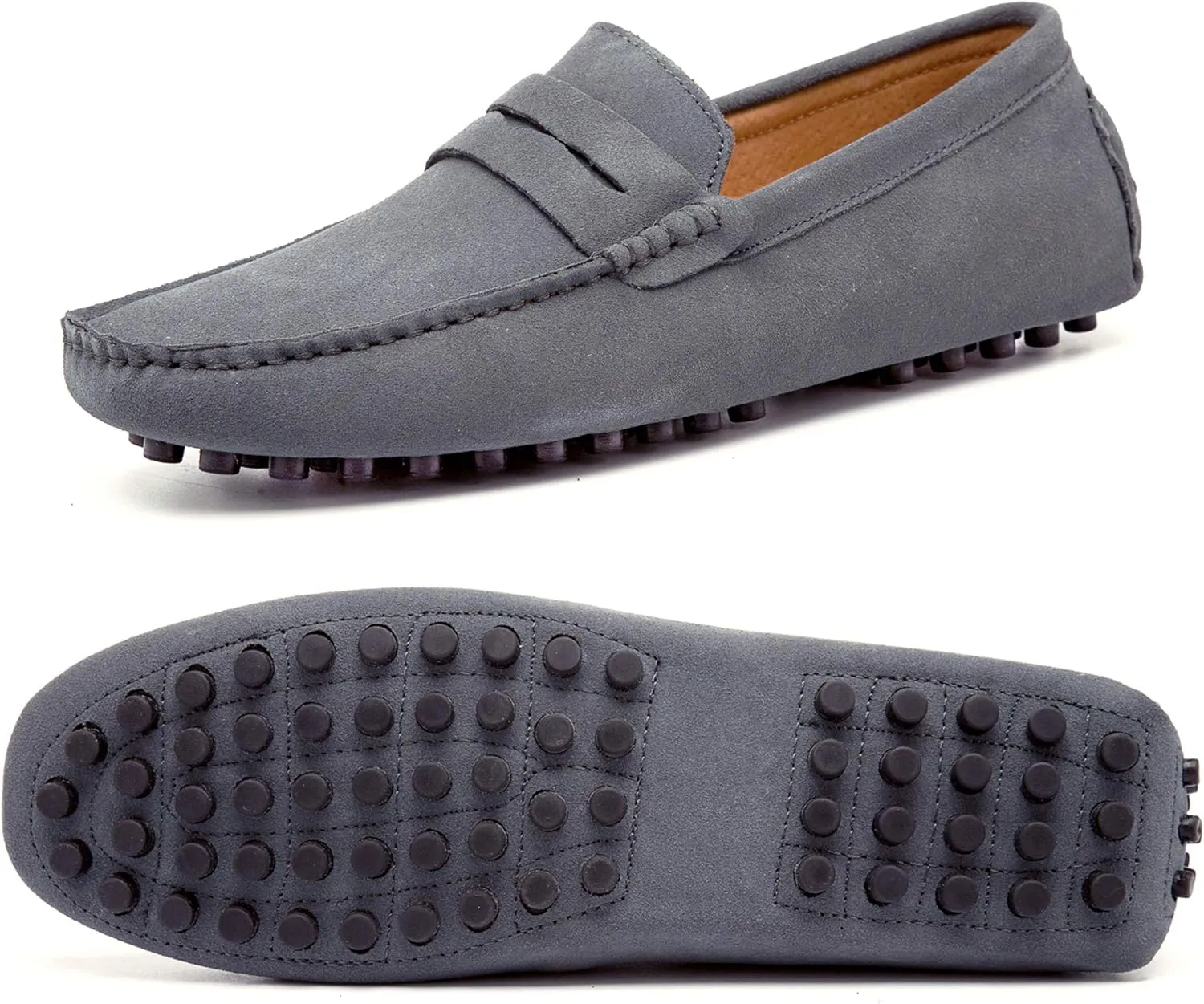 Go Tour Men's Penny Loafers Moccasin Driving Shoes Slip On Flats Boat Shoes