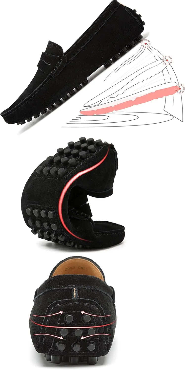 Go Tour Men's Penny Loafers Moccasin Driving Shoes Slip On Flats Boat Shoes