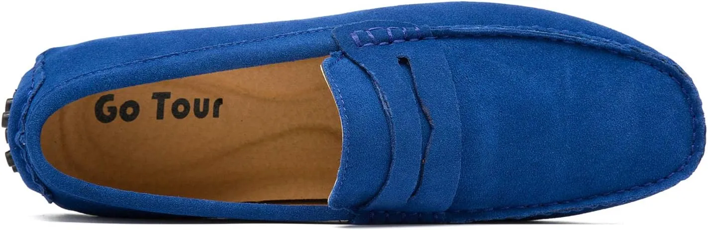 Go Tour Men's Penny Loafers Moccasin Driving Shoes Slip On Flats Boat Shoes