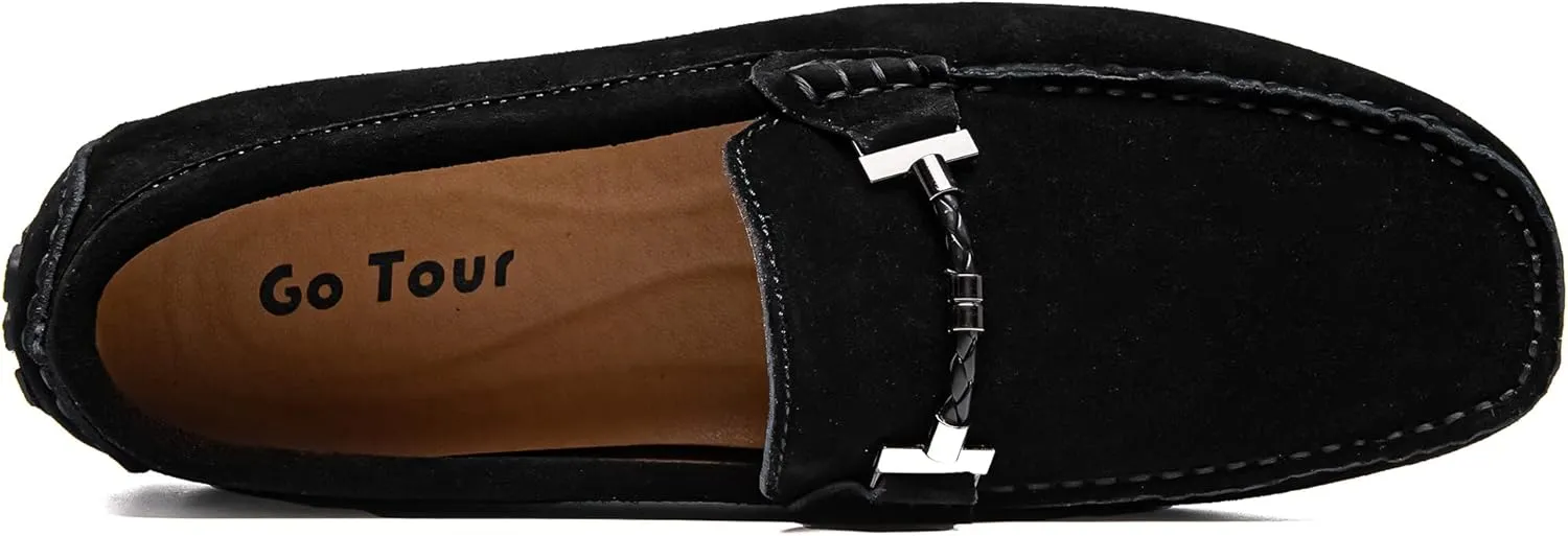 Go Tour Men's Penny Loafers Moccasin Driving Shoes Slip On Flats Boat Shoes