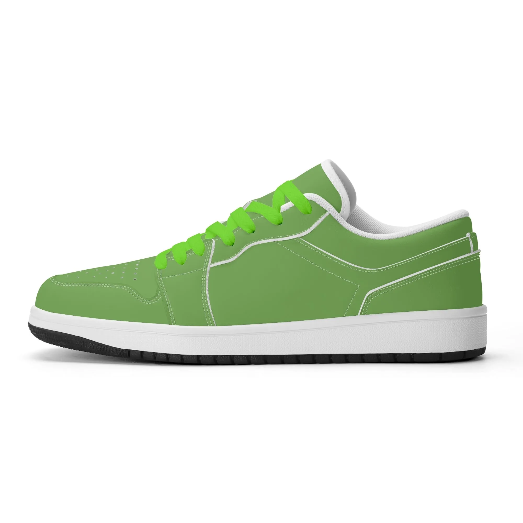 Grüne Low Top Leder Sneaker für Herren