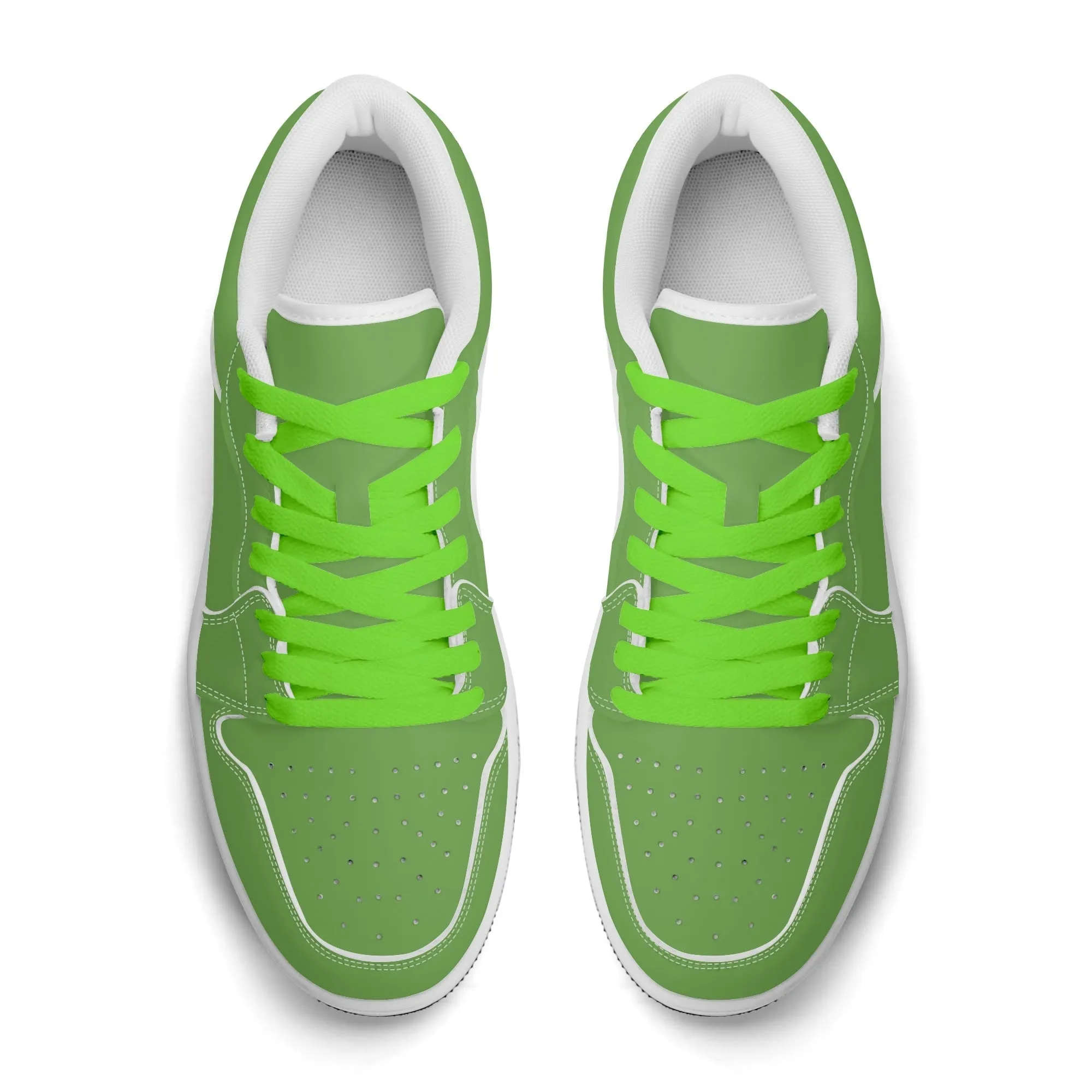 Grüne Low Top Leder Sneaker für Herren