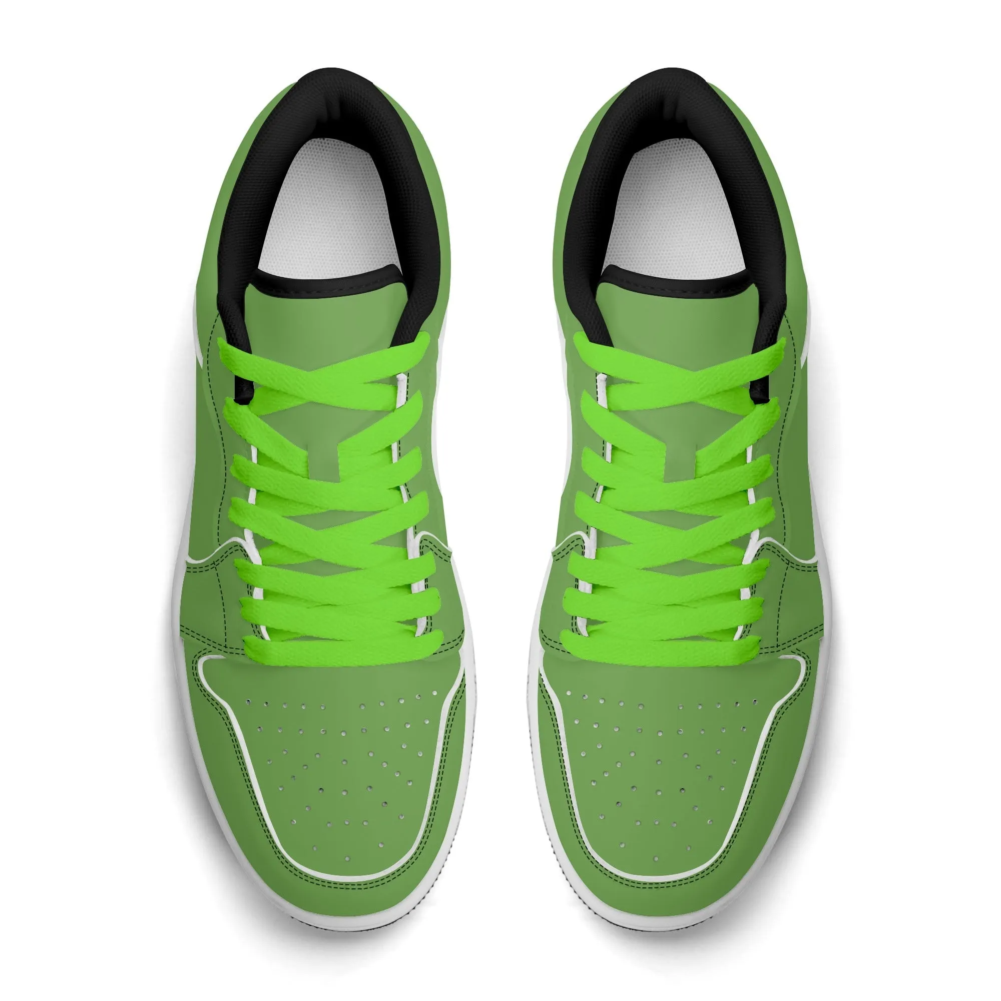 Grüne Low Top Leder Sneaker für Herren