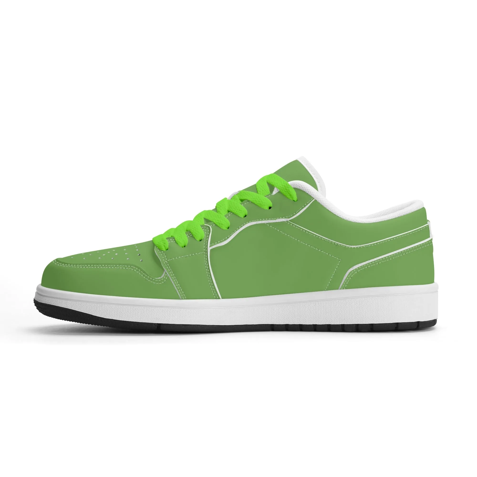 Grüne Low Top Leder Sneaker für Herren