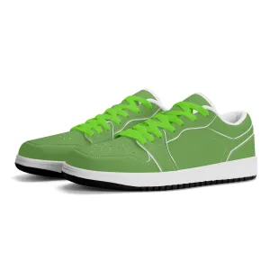 Grüne Low Top Leder Sneaker für Herren