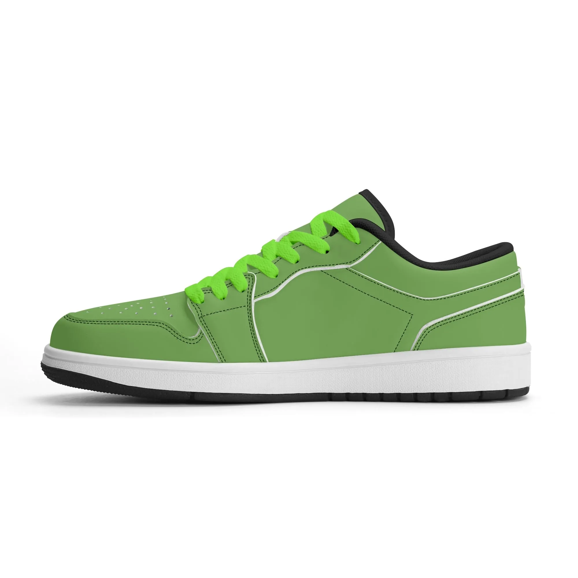 Grüne Low Top Leder Sneaker für Herren