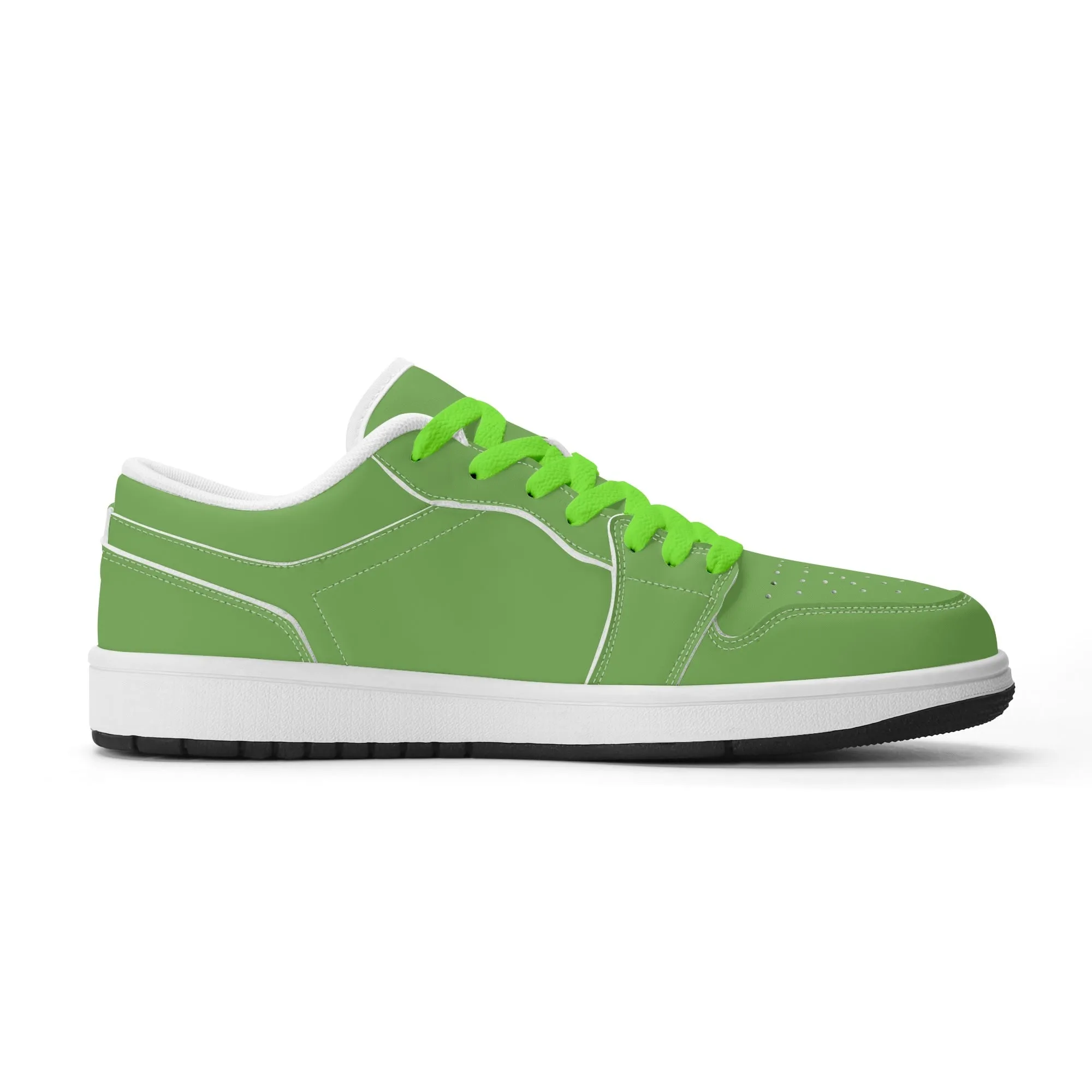 Grüne Low Top Leder Sneaker für Herren