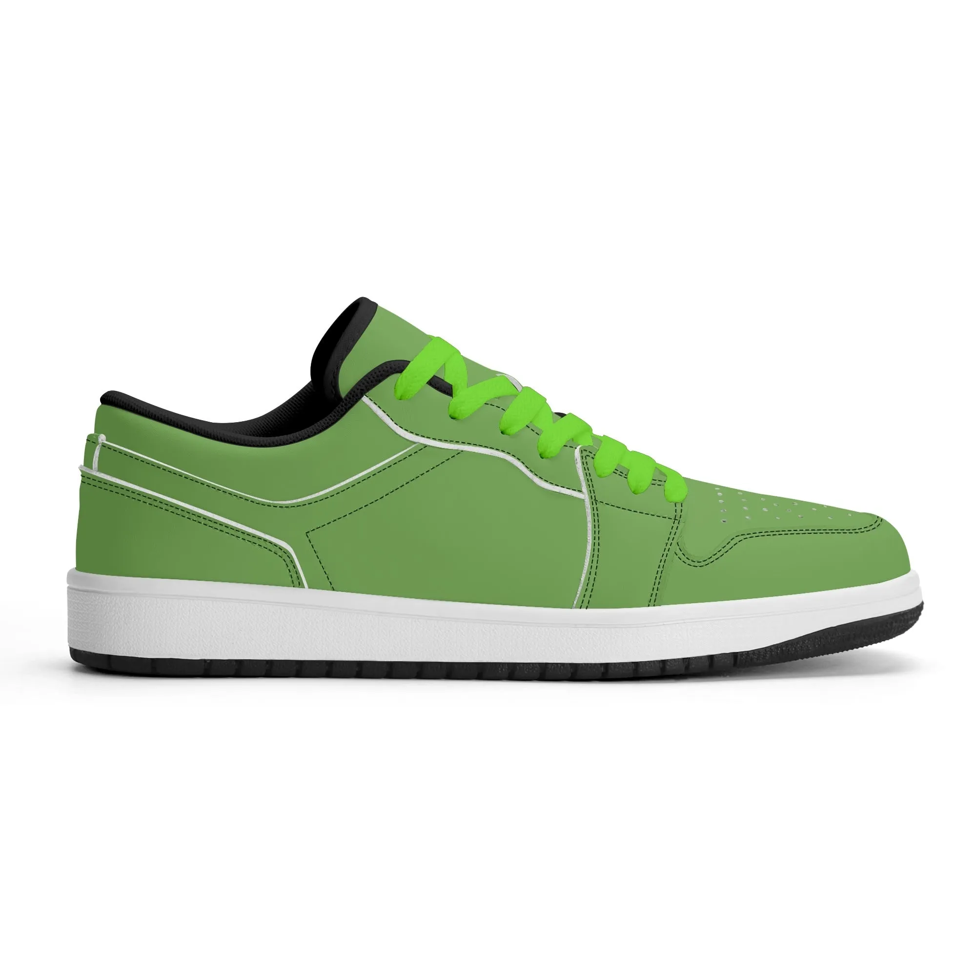 Grüne Low Top Leder Sneaker für Herren