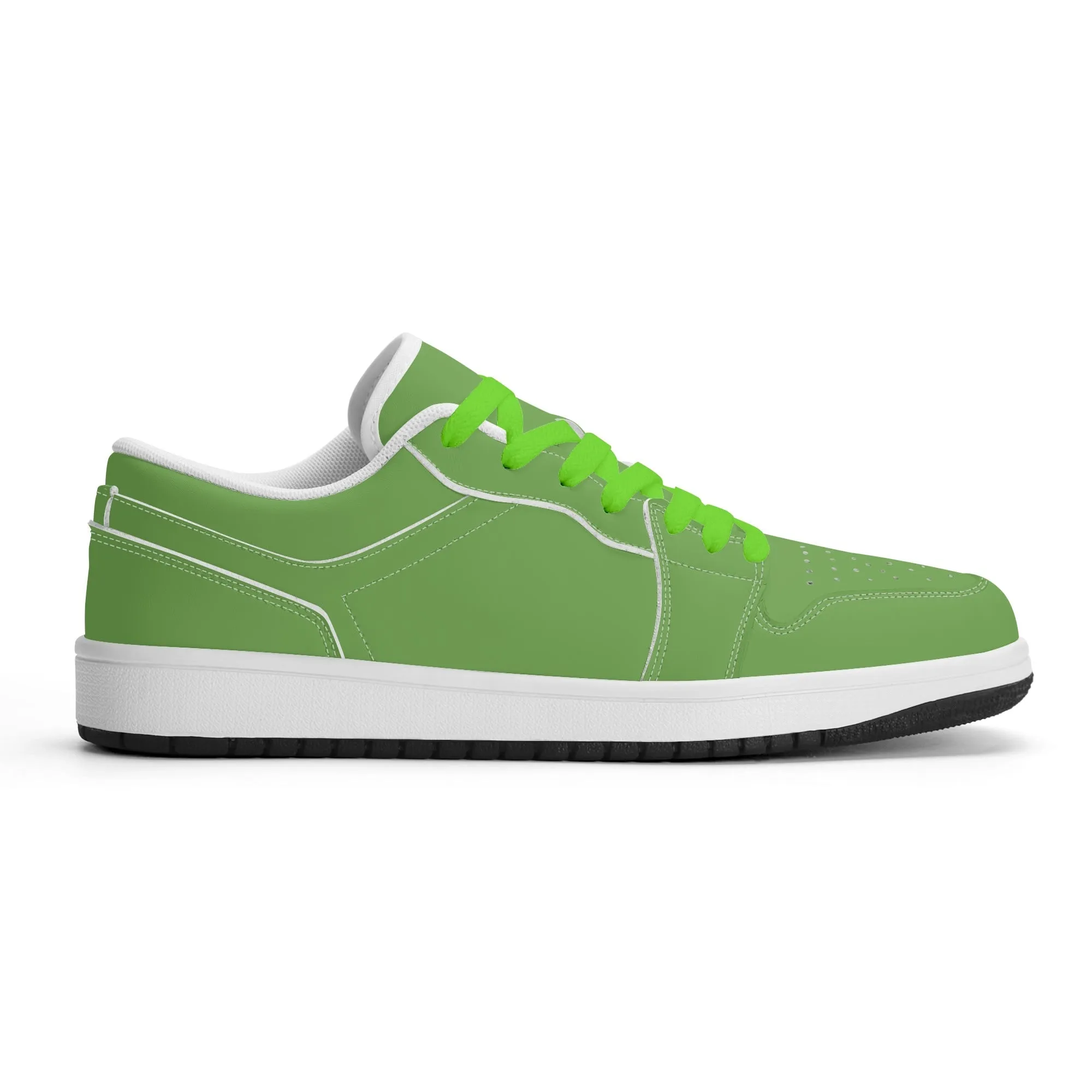Grüne Low Top Leder Sneaker für Herren