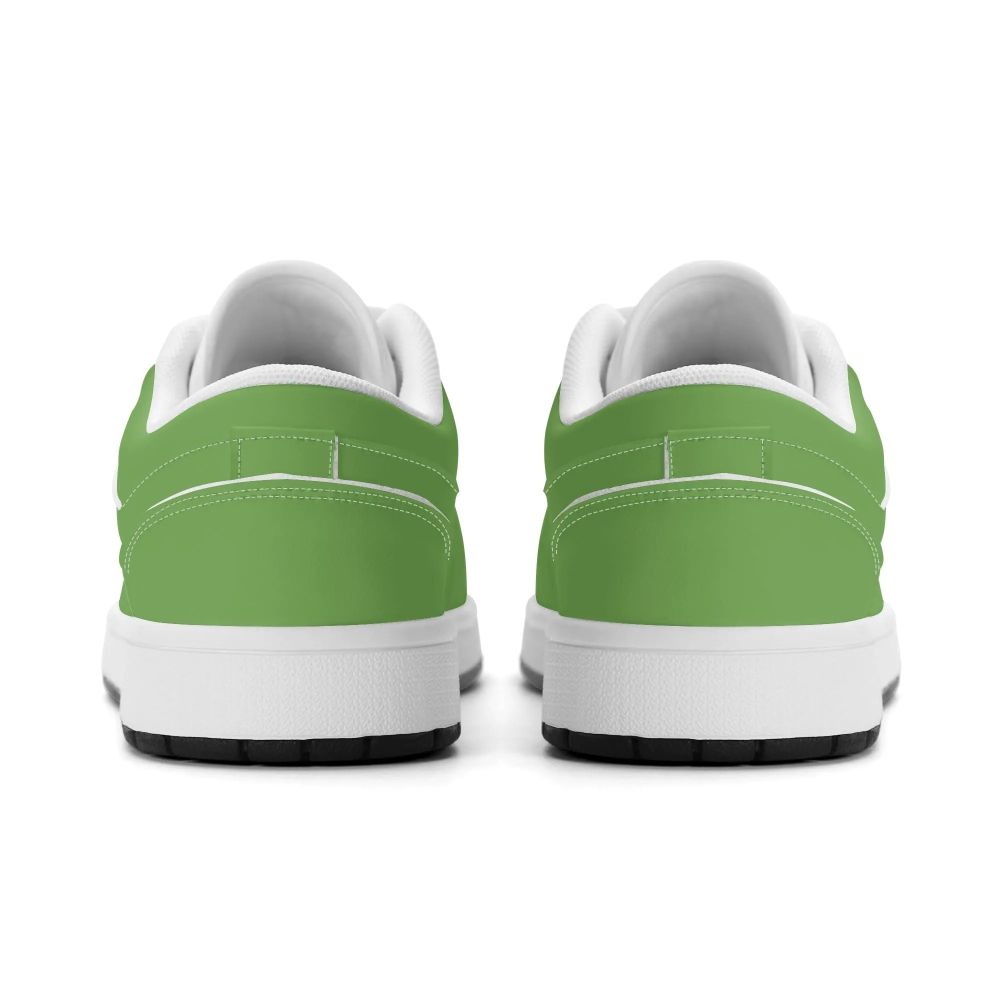 Grüne Low Top Leder Sneaker für Herren