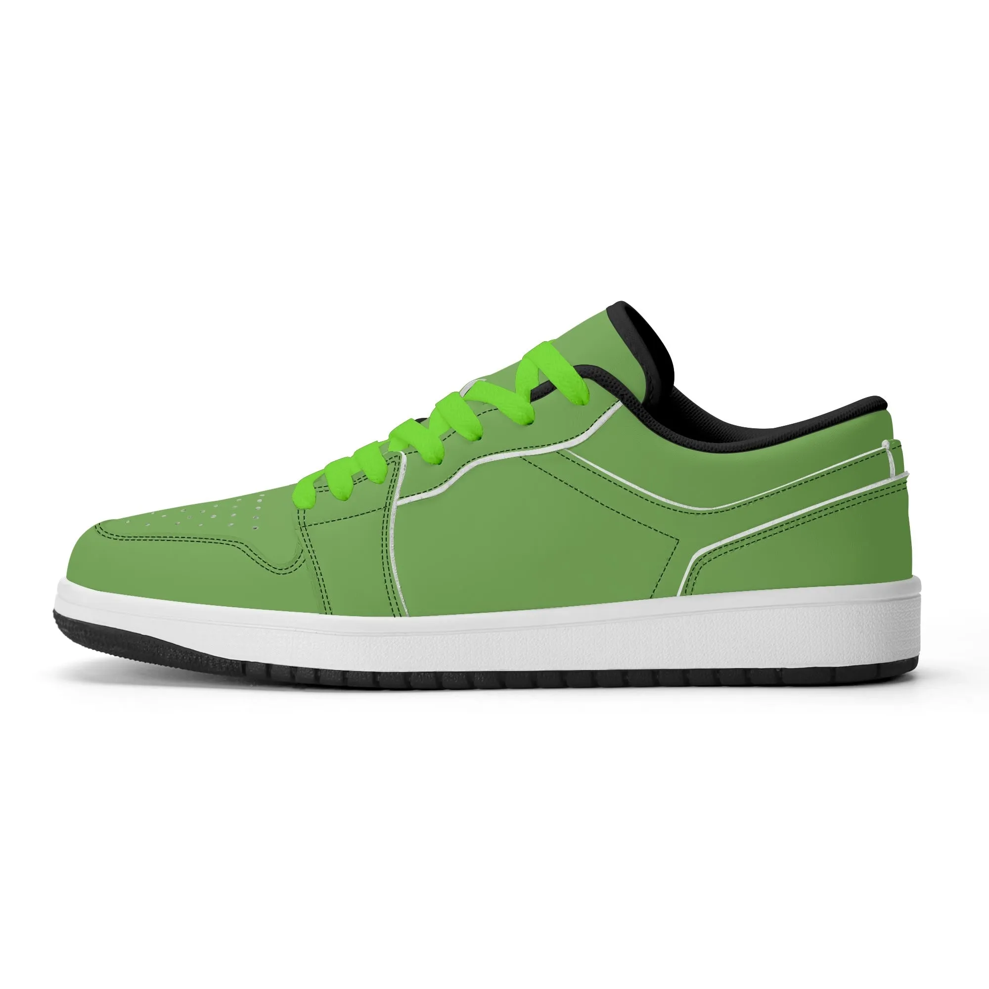 Grüne Low Top Leder Sneaker für Herren