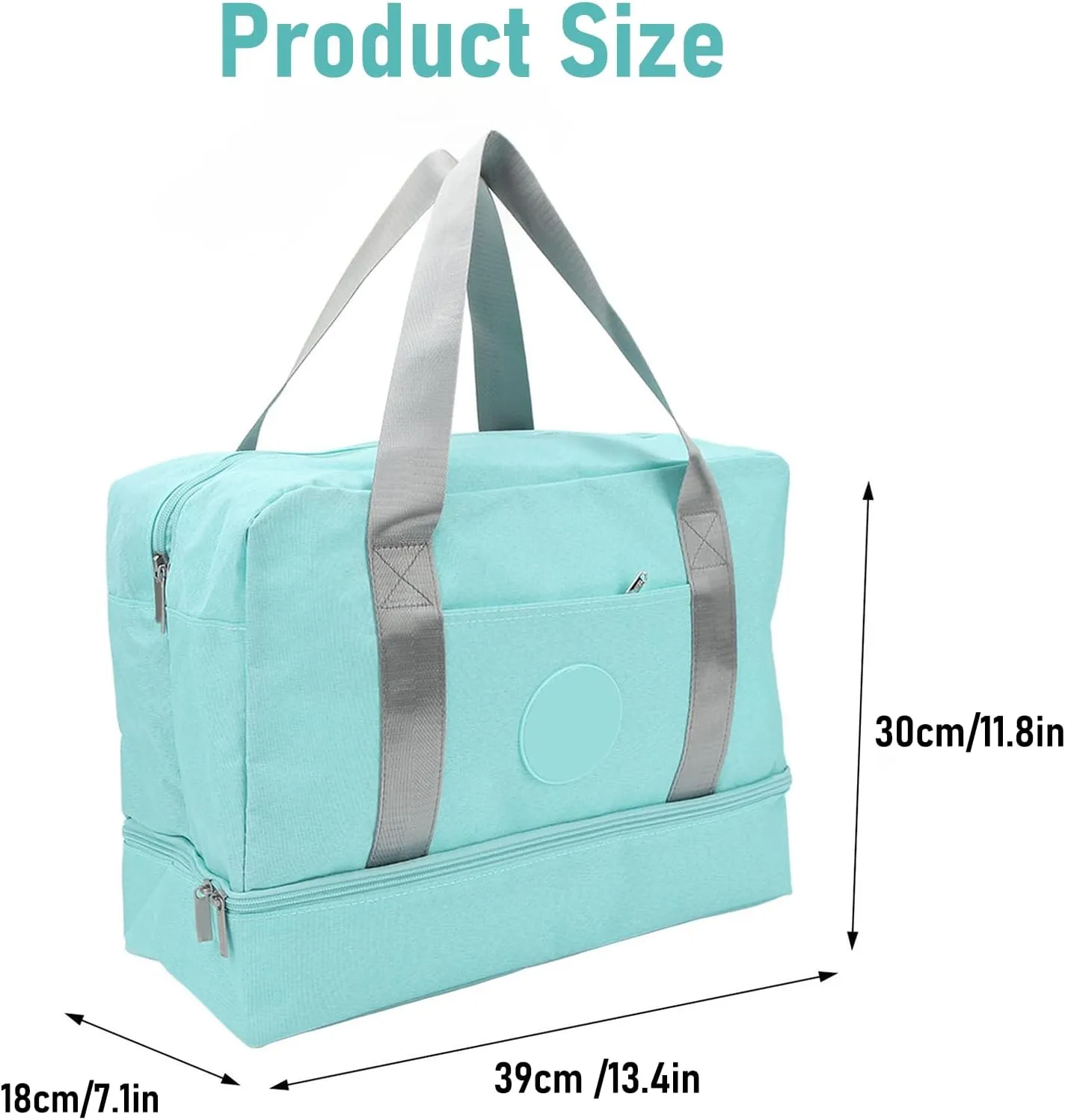Gym Bag, Dry Wet Separated Duffle Bag Lightweight Waterproof Sports Travel Bag For Men Women Swimwear Swimming Fitness Equipment (Lake Blue)