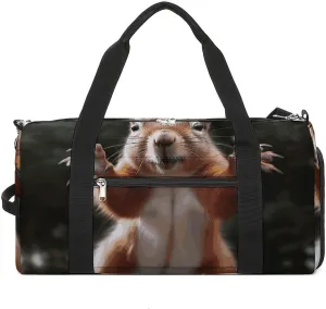 Gym Bag for Men Women Travel Duffle Bag Lightweight Weekender Duffel Bag Squirrel Funny Animal Carry on Bag