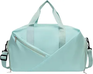 Gym Bag for Women and Men, 30L Travel Duffle Bags with Shoe Compartment & Wet Pocket, Lightweight Weekender Carry On Bag for Sports, Gym, Yoga, Camping Green