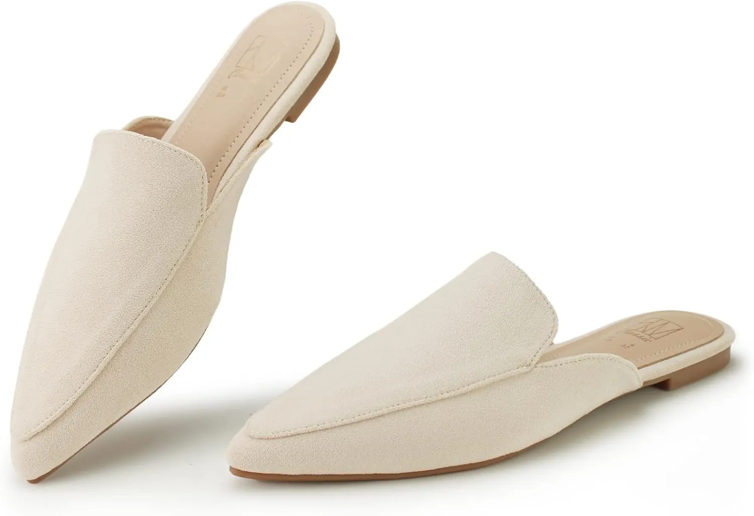 Hawkwell Women's Backless Slip on Slides Comfortable Loafer Shoes Flats Pointed Toe Mules