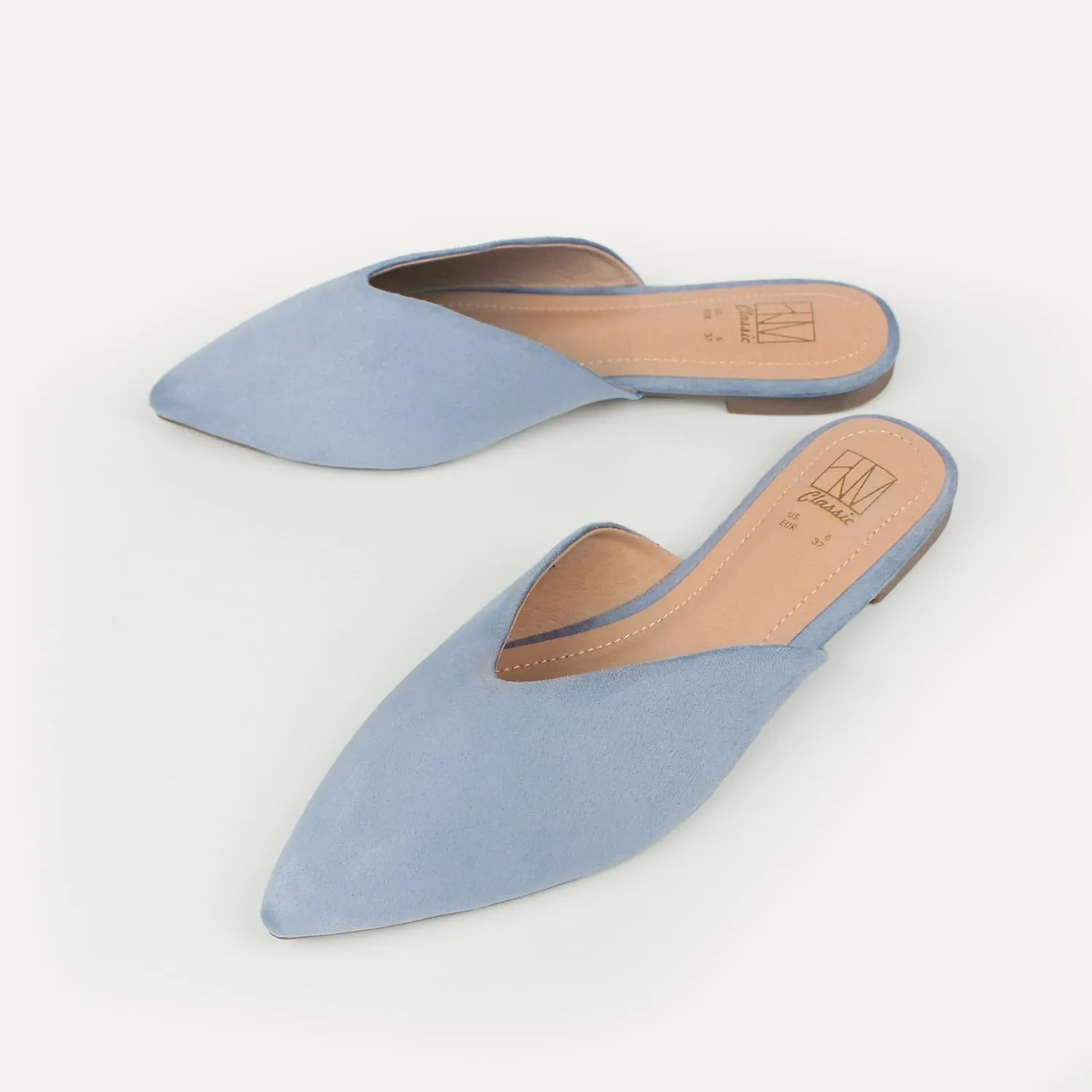 Hawkwell Women's Backless Slip on Slides Loafer Shoes Flats Comfortable Pointed Toe Mules