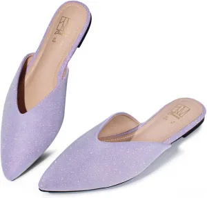 Hawkwell Women's Backless Slip on Slides Loafer Shoes Flats Comfortable Pointed Toe Mules