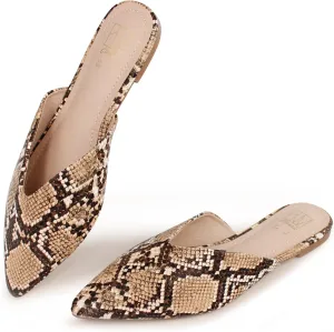 Hawkwell Women's Backless Slip on Slides Loafer Shoes Flats Comfortable Pointed Toe Mules