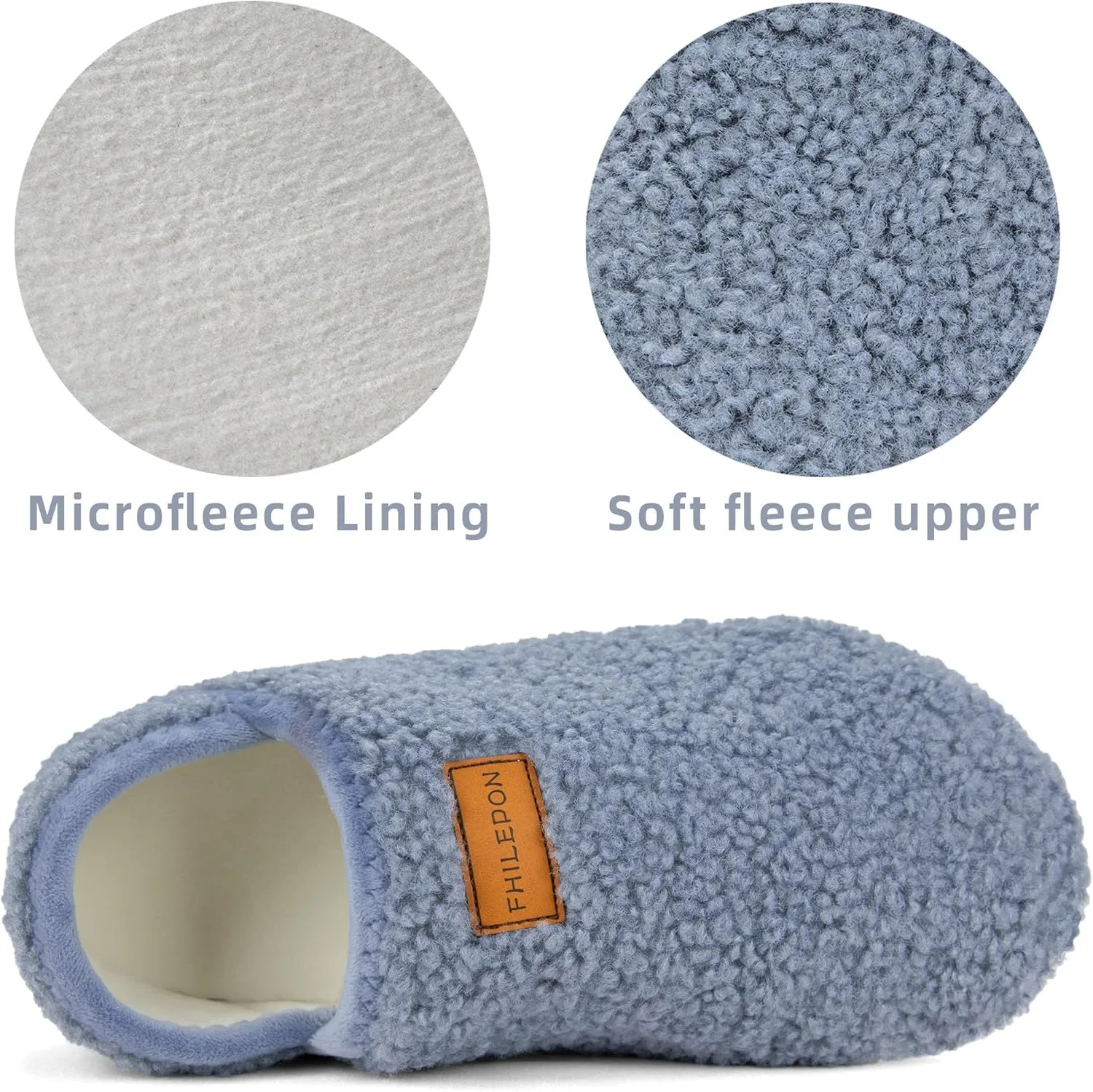 House Slippers for Women Soft-Lightweight House Shoes Men’s Furry Slippers Socks with Rubber Sole for Indoor Outdoor Use