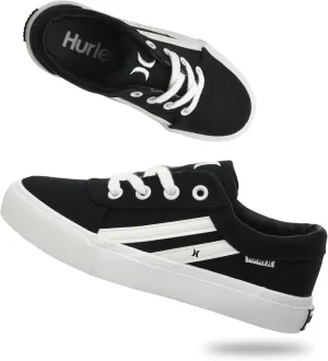 Hurley Boardy Kids Lace Up Canvas Sneakers – Low Cut Skateboarding Shoes for Kids, Sports Shoes for Boys and Girls