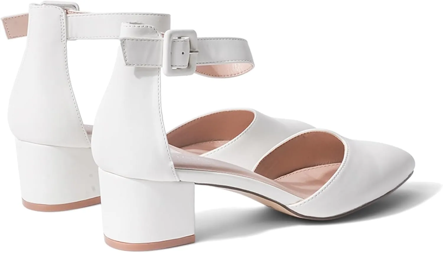 J. Adams Krista Heeled Sandal, Closed Toe Low Block Heels for Women, Wide Fit Dress Shoes for Teen Girls, Business Casual Short Heels, Closed Toe